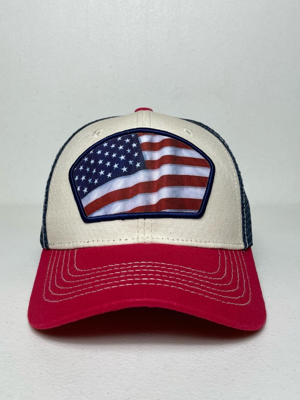 USA Flag Printed Patch Trucker Hat, Snapback
